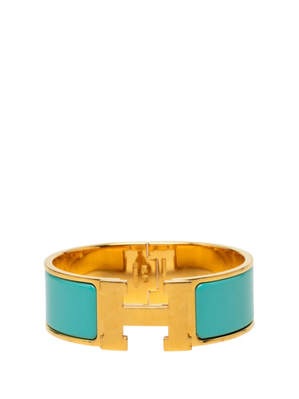 Hermès Pre-Owned bracelet manchette fantaisie Clic H PM en émail (2000-2026) - Bleu Hermès Pre-Owned bracelet manchette fantaisie Clic H PM en émail (2000-2026) - Bleu