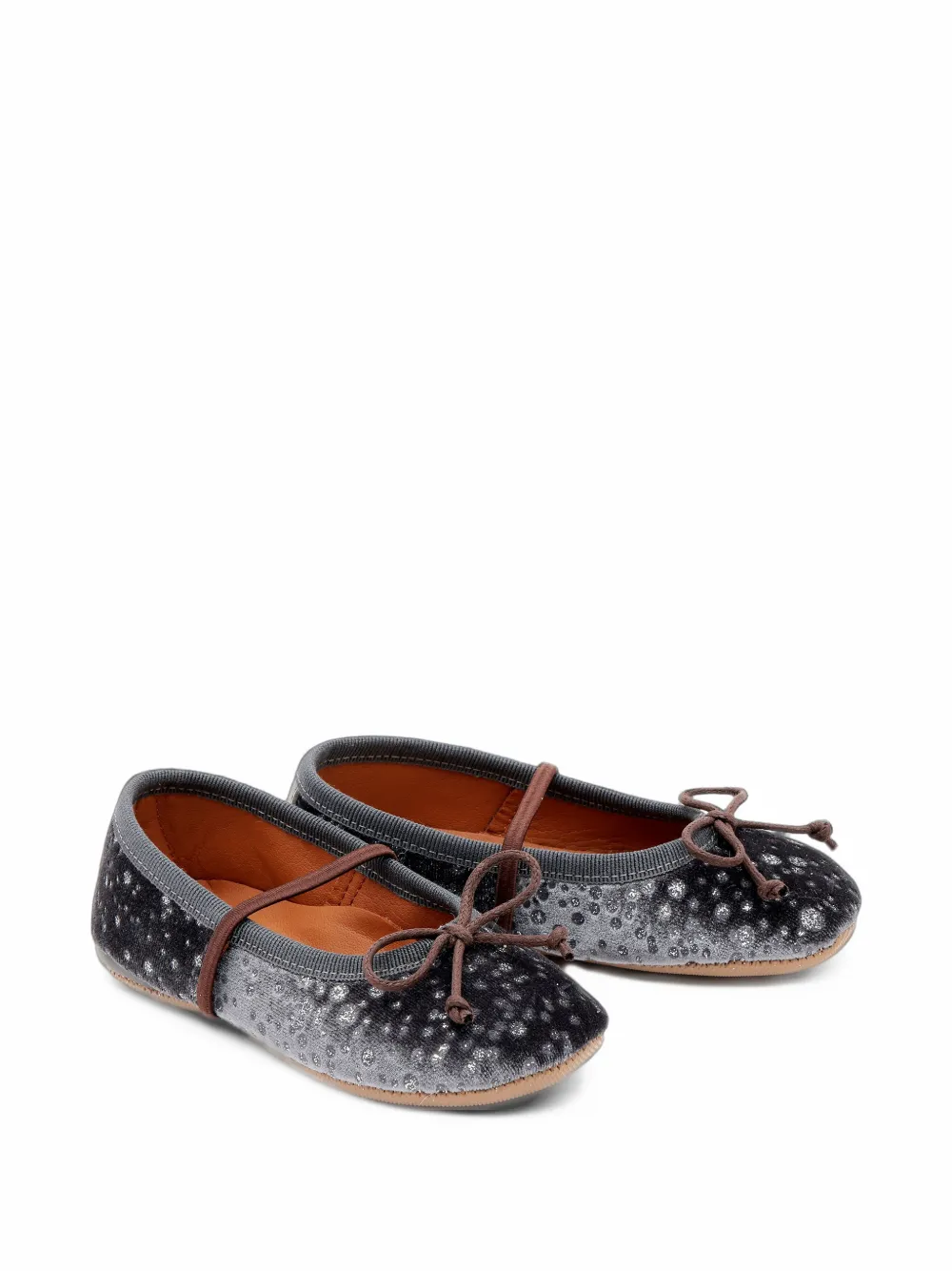 Pèpè Darlyn glitter velvet ballet flats - Grau
