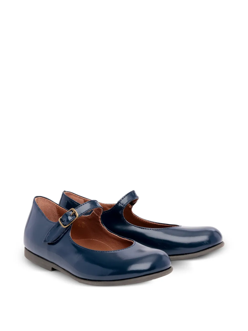 Pèpè Martina buckle-fastening leather ballet flats - Blu