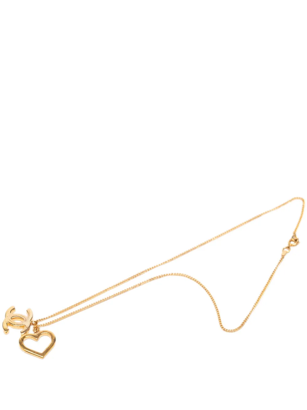 CHANEL Pre-Owned 2004 CC Gold Plated and Heart Pendant Necklace costume necklace - Oro