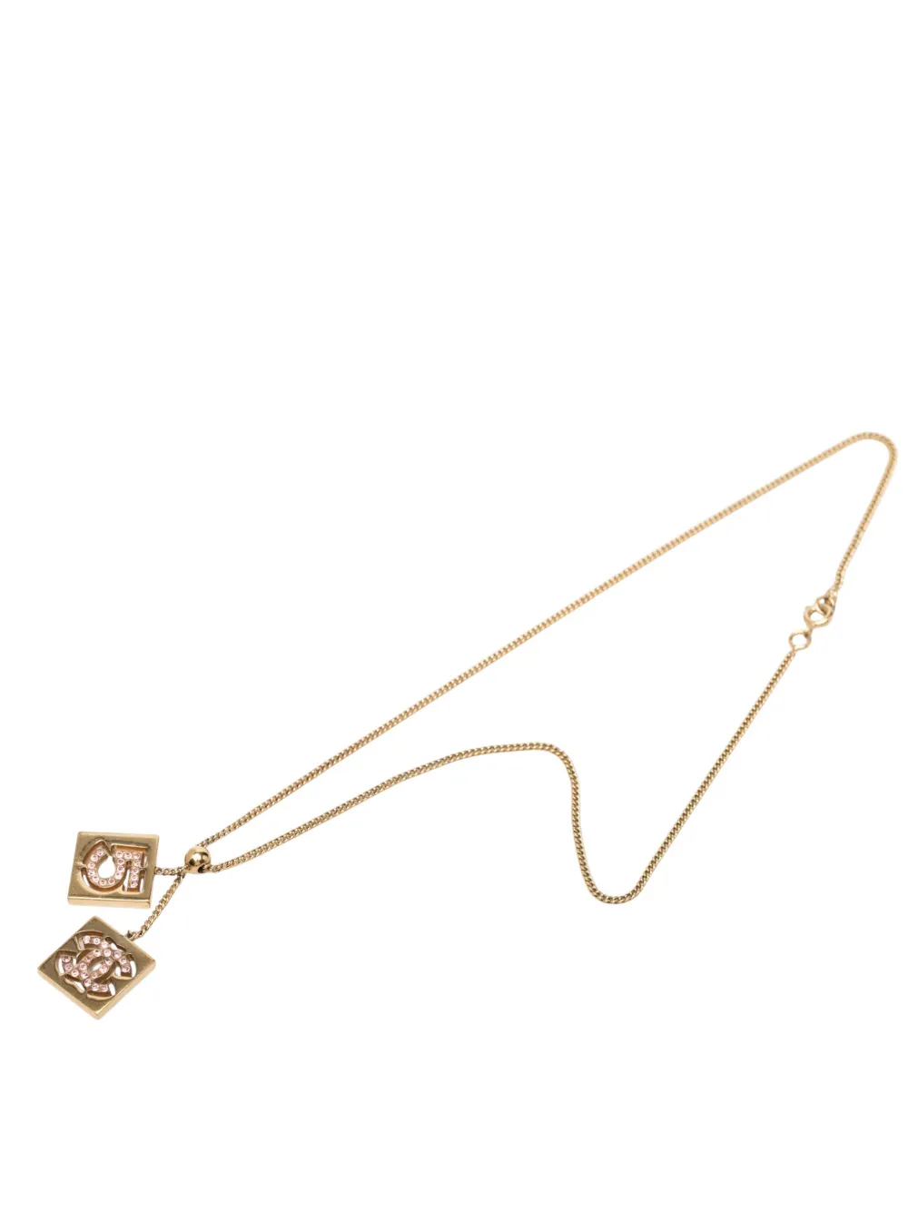 CHANEL Pre-Owned 2002 CC Gold Plated Strass No 5 Pendant Necklace costume necklace - Oro