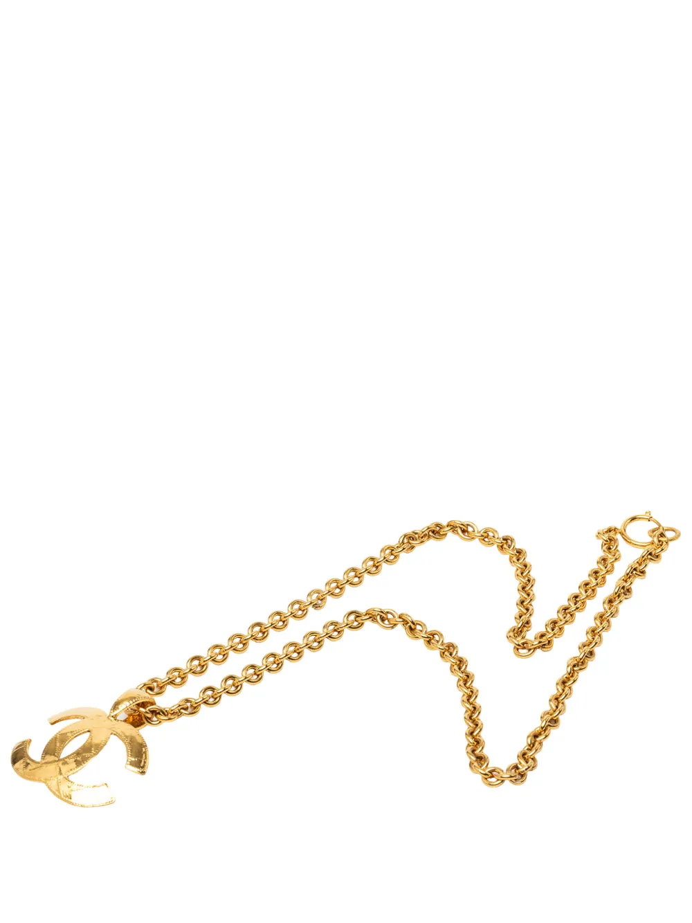 CHANEL Pre-Owned 1994 CC Gold Plated Quilted Pendant Necklace costume necklace - Oro