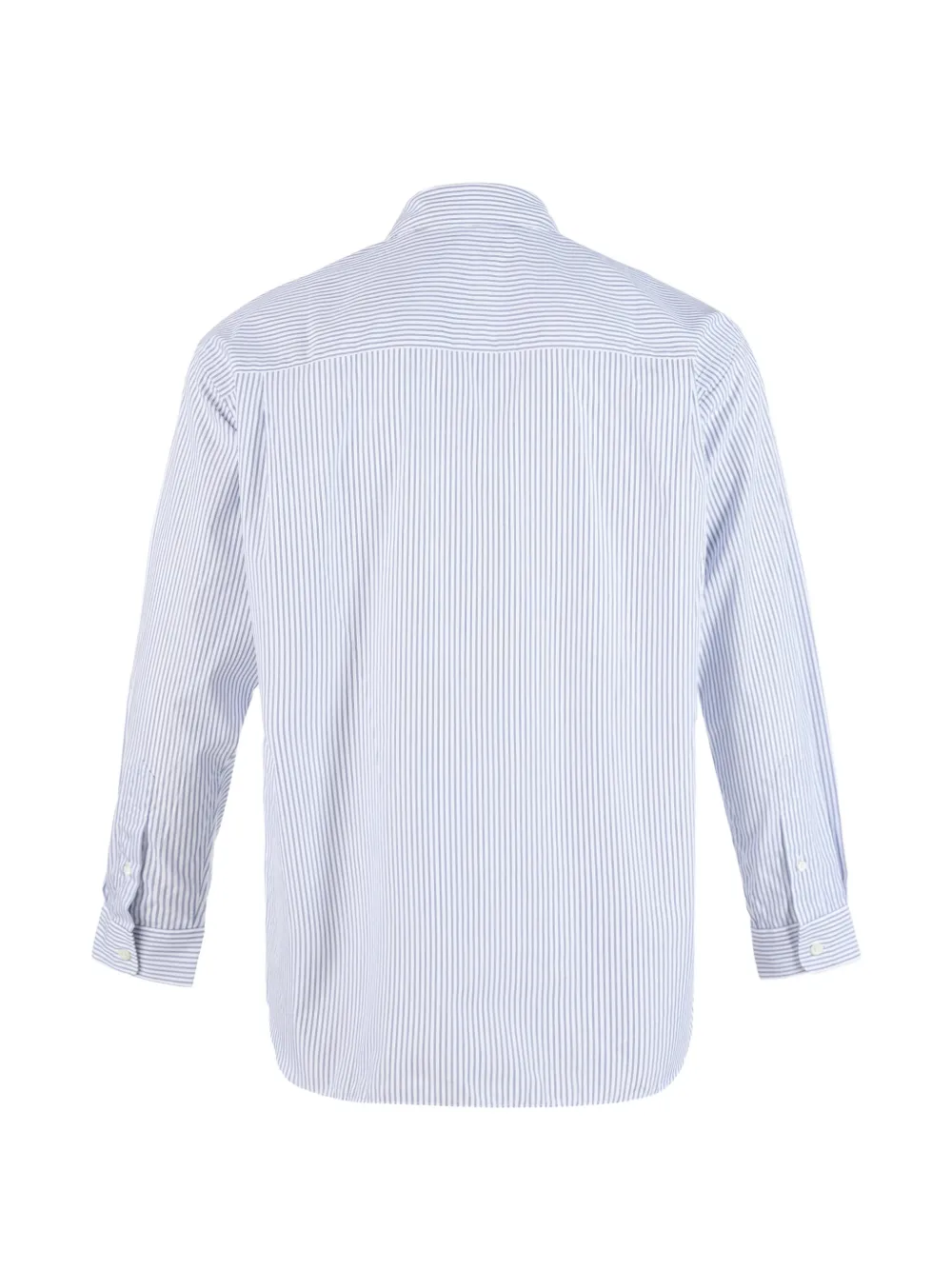 Comme des Garçons Homme vertical-stripe zip-up shirt Blauw