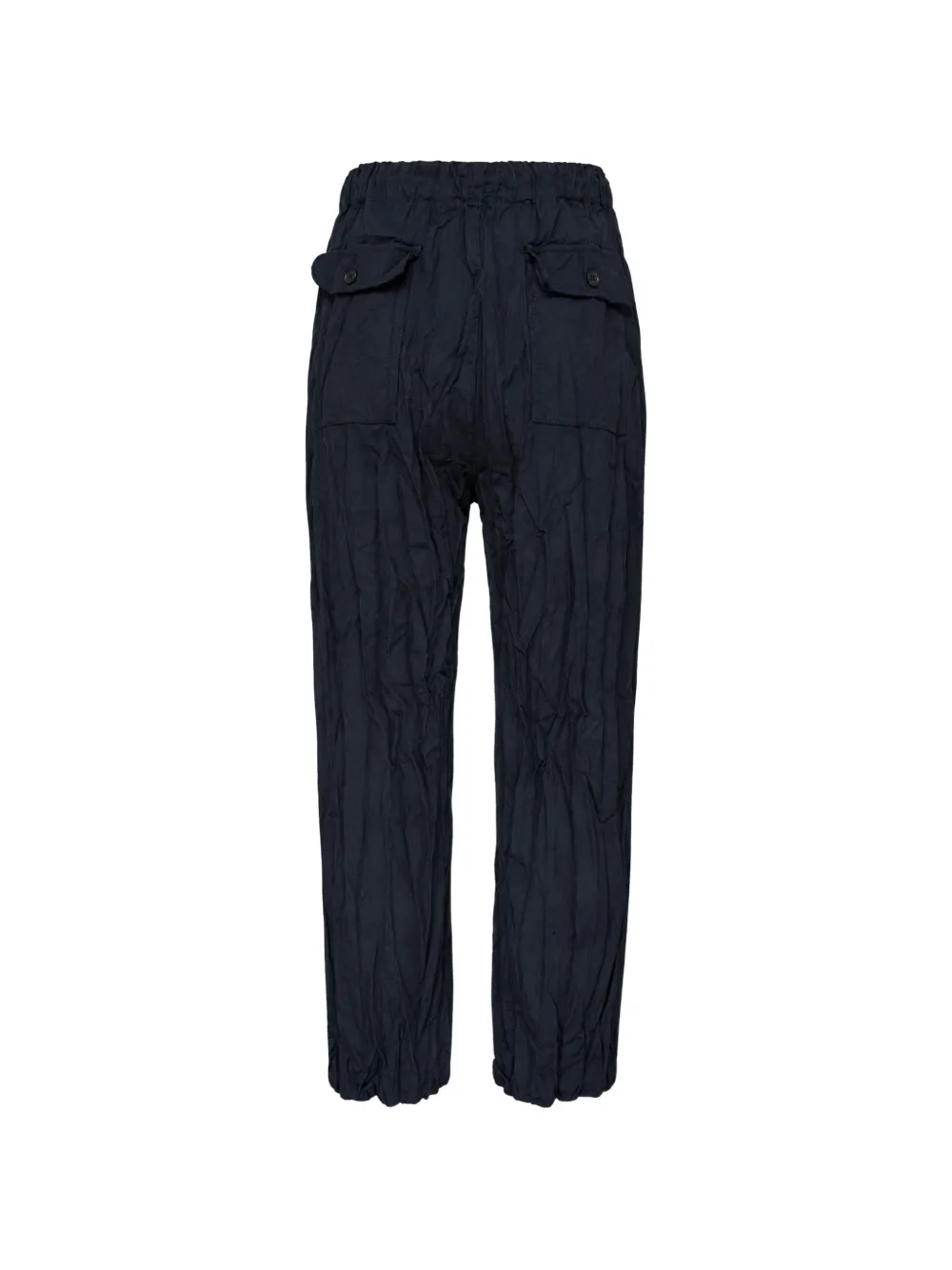 Comme des Garçons Homme Broek met trekkoord en gekreukte afwerking Blauw