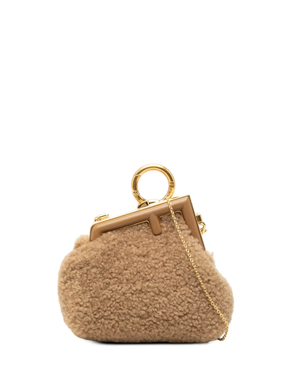 Fendi Pre-Owned 2010-2026 Nano Shearling Fendi First Charm Bag crossbody bag - Neutrals
