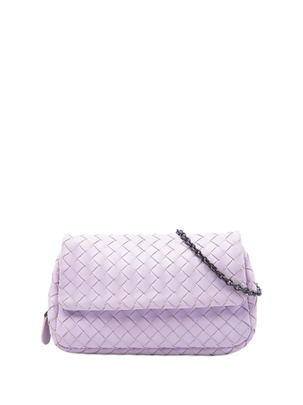 Bottega Veneta Pre-Owned 2012-2026 mini Nappa Intrecciato Expandable Chain Flap Umhängetasche - Violett