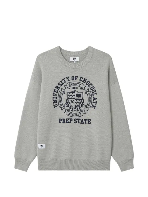 CHOCOOLATE logo-print drop-shoulder sweater