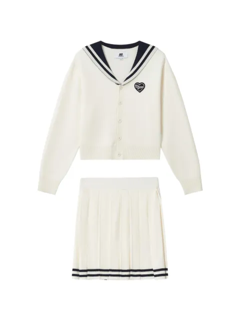 CHOCOOLATE sailor-collar cardigan and pleated skirt set