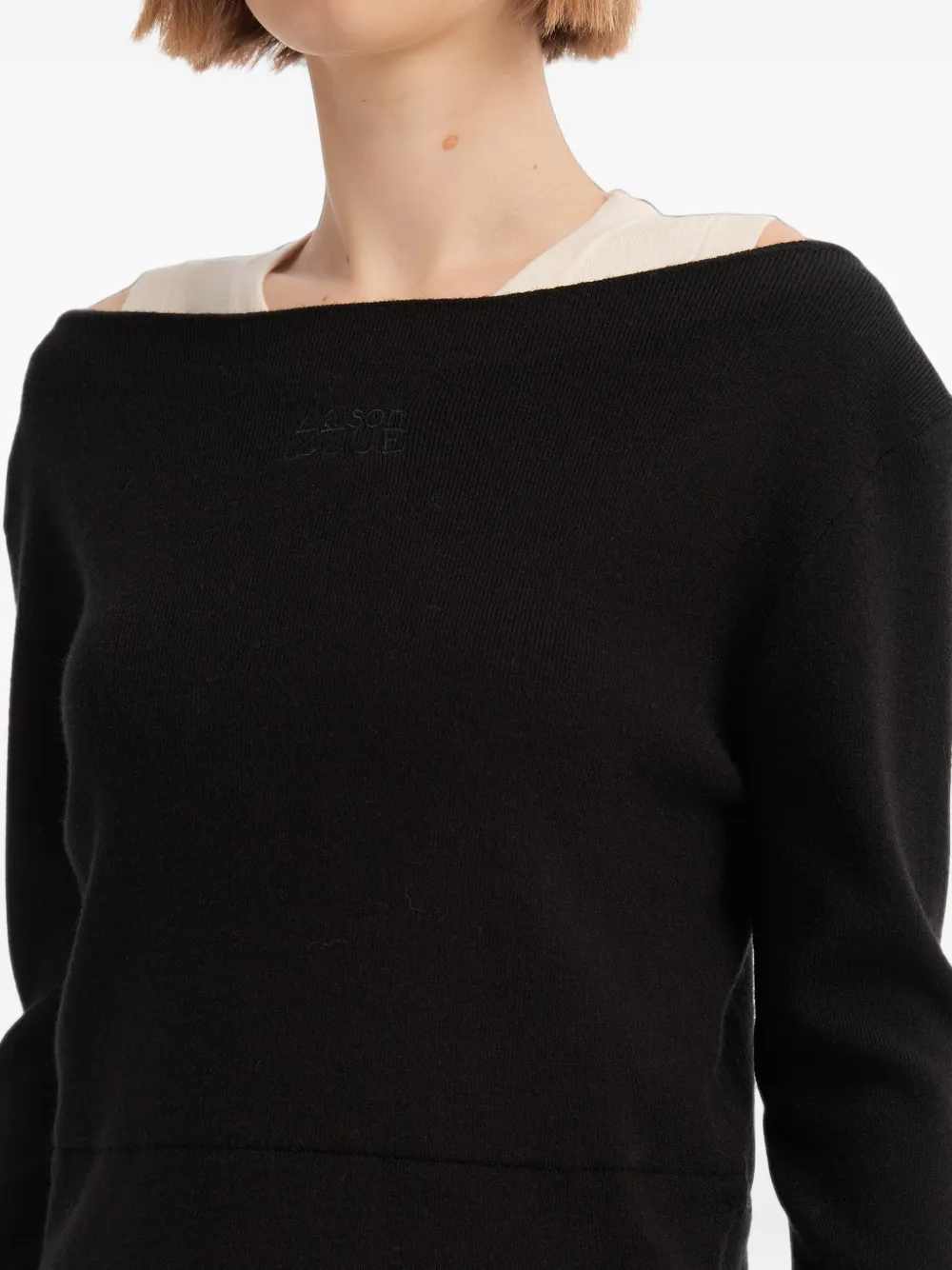 izzue T-shirt met laagjesdesign en lange mouwen Zwart