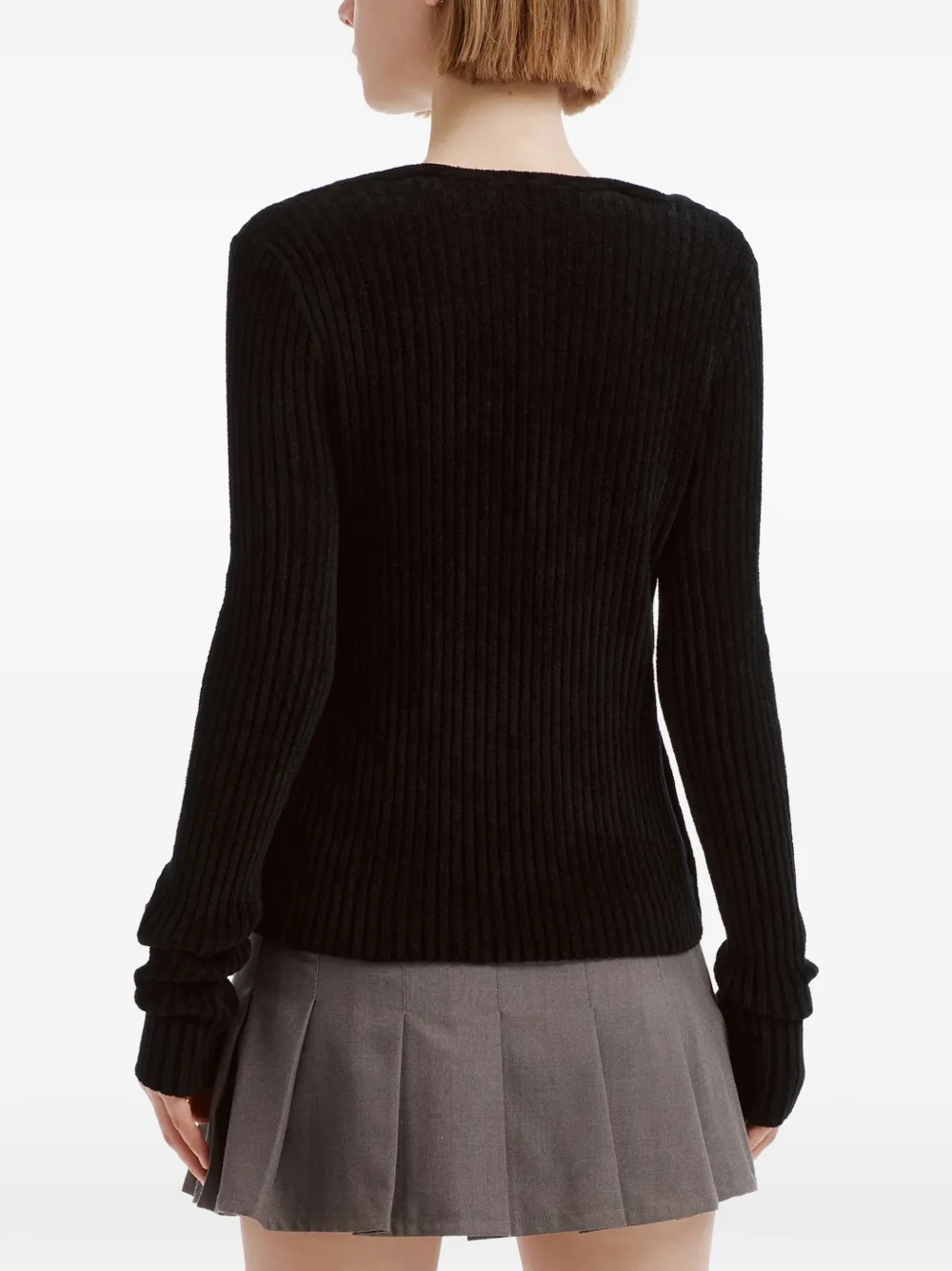 izzue Ribgebreid vest Zwart