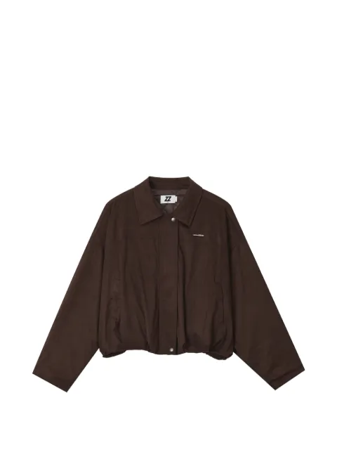 izzue suede-effect bomber jacket