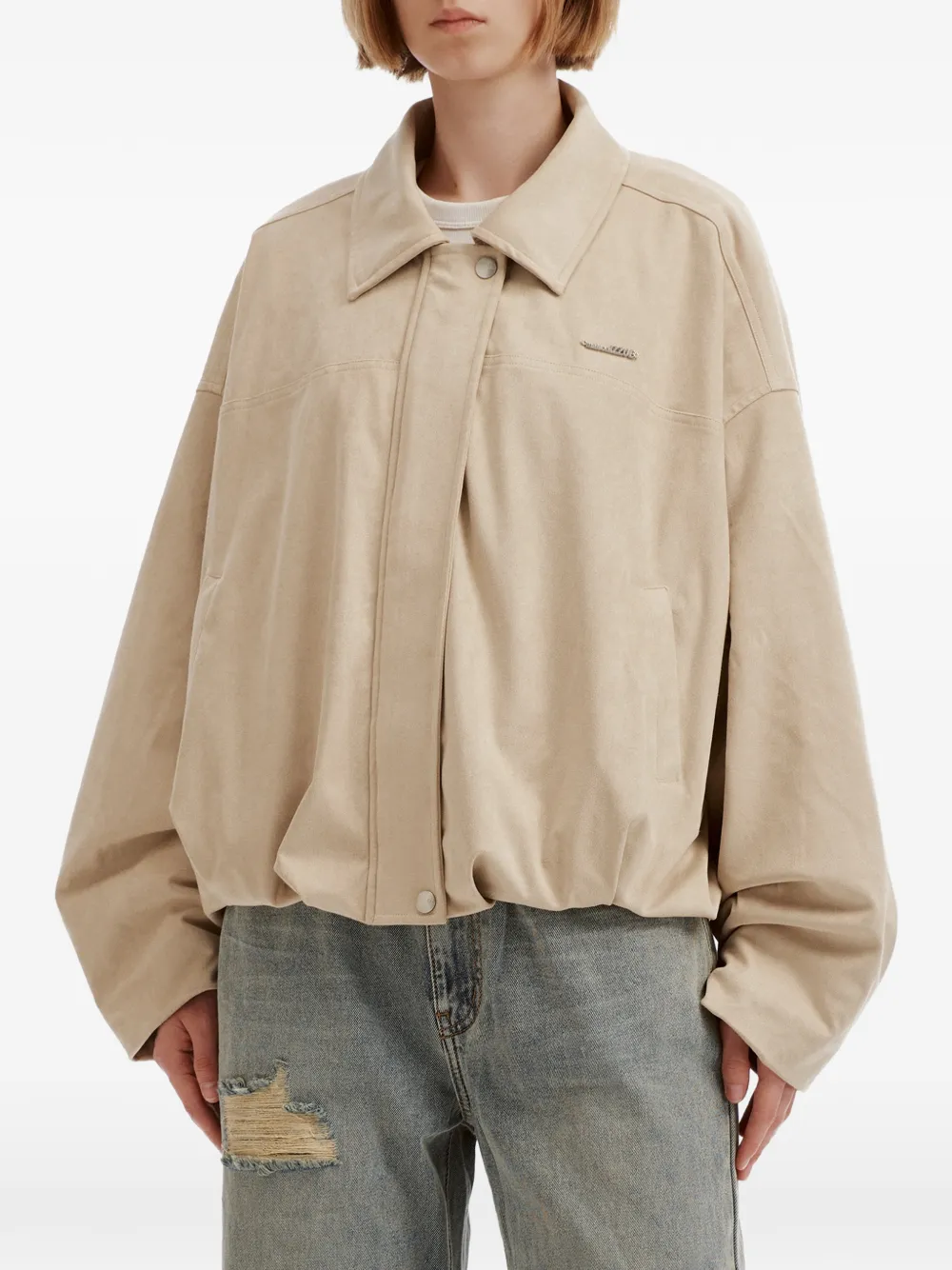 izzue Bomberjack met suède-effect Beige