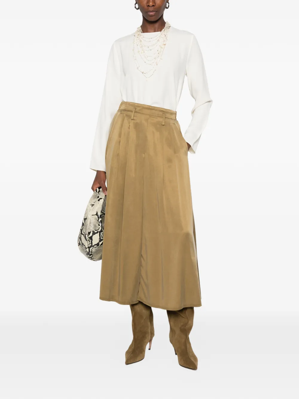 Forte Verfraaide blouse Beige