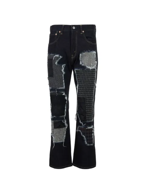 Junya Watanabe MAN patchwork frayed-edge jeans