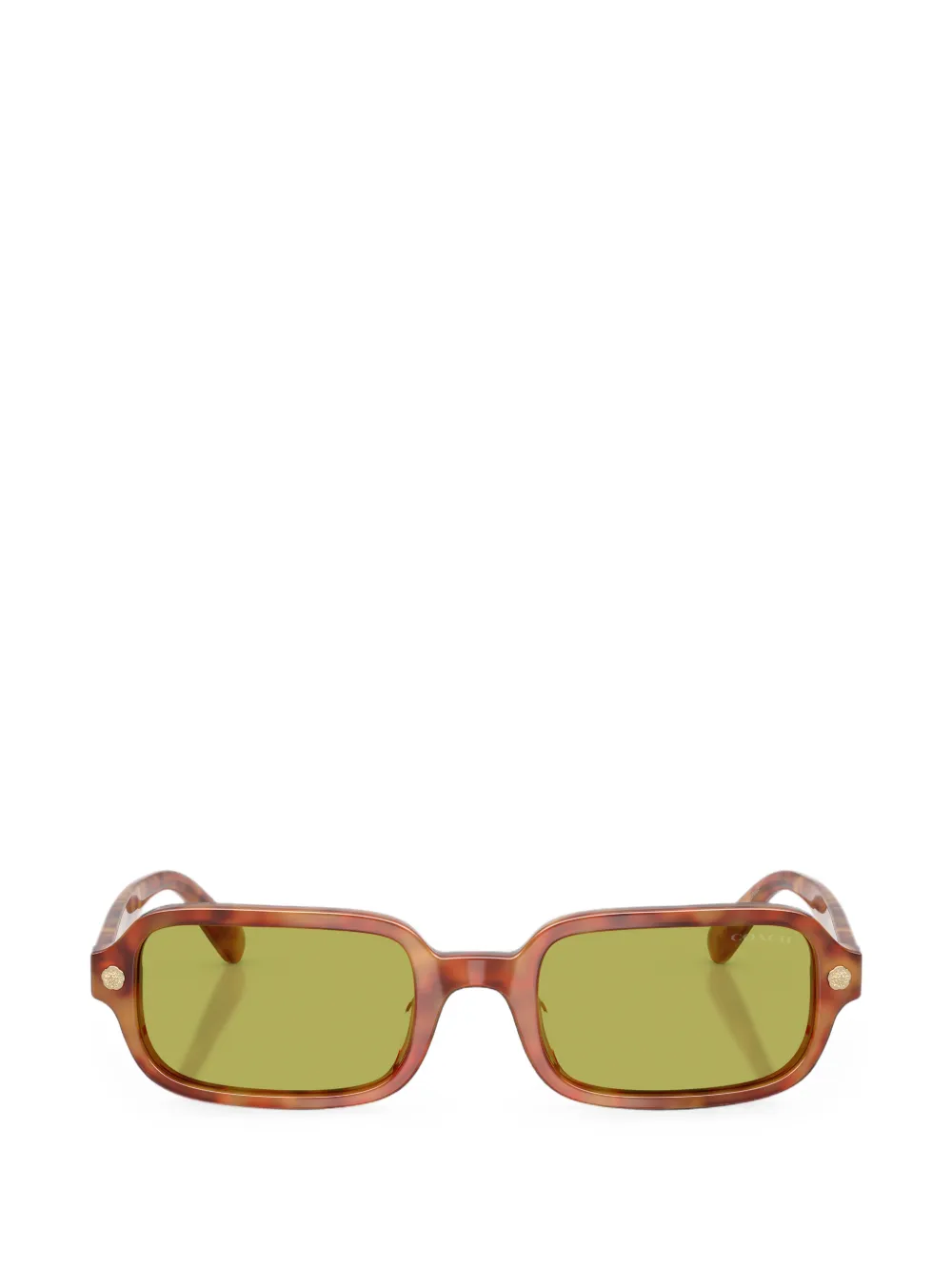 Coach CFU11 tortoiseshell-effect rectangle-frame sunglasses