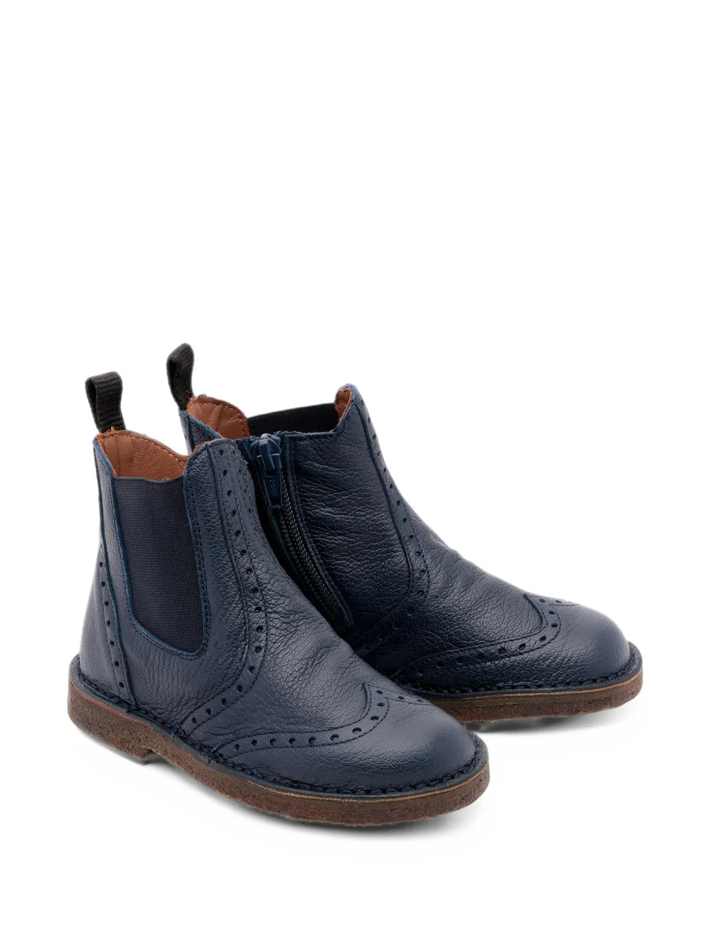 Pèpè Aziki brogue-detail leather boots - Blu