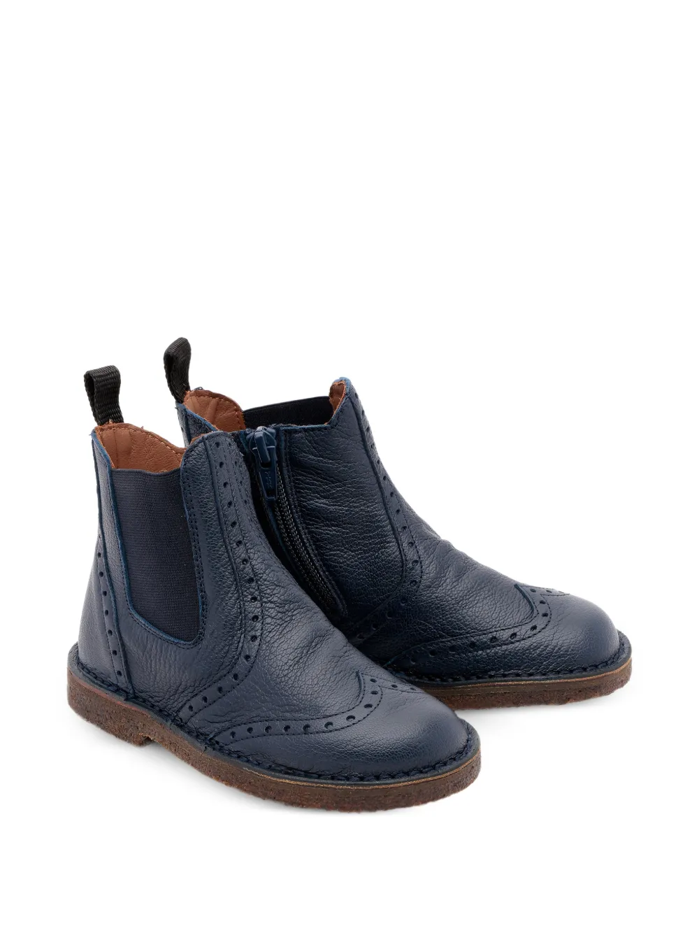 Pèpè Aziki brogue-detail leather boots - Blu