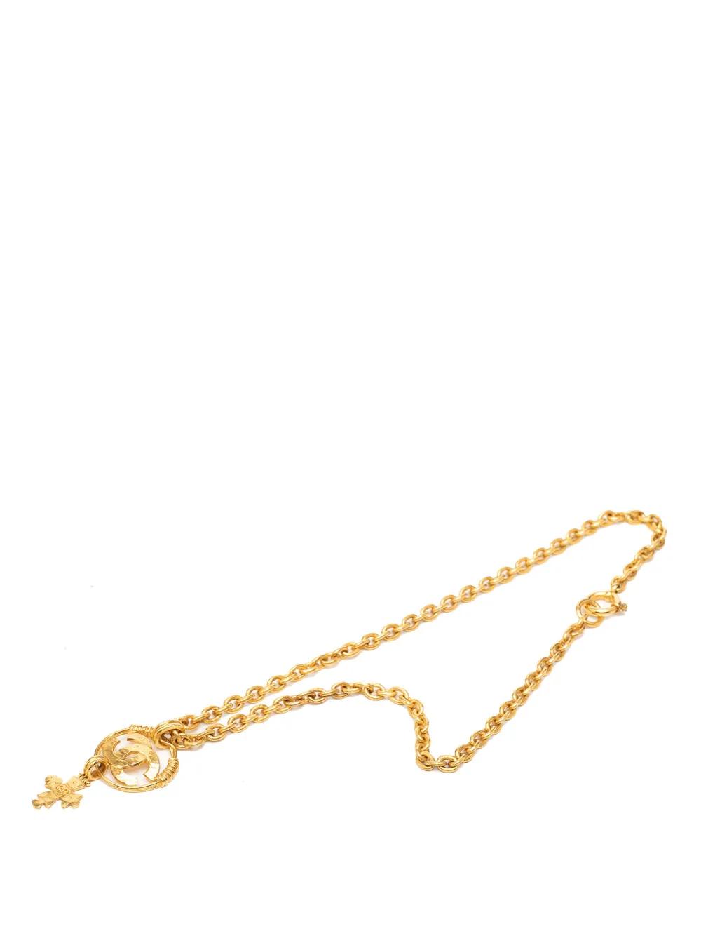CHANEL Pre-Owned 1994 CC Gold Plated Cross Pendant Necklace costume necklace - Oro