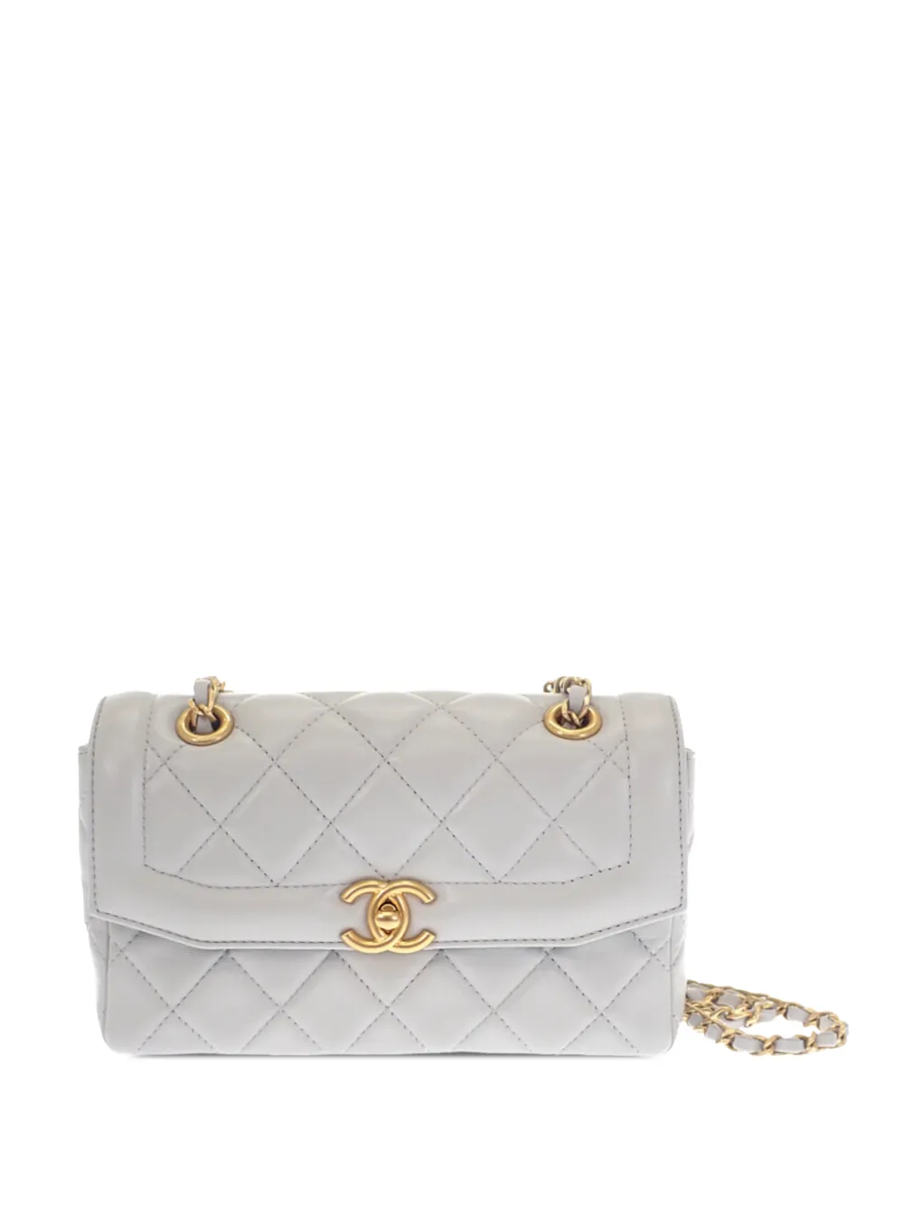 CHANEL Pre-Owned 2021-2026 CC Quilted Lambskin Single Flap shoulder bag - Grigio
