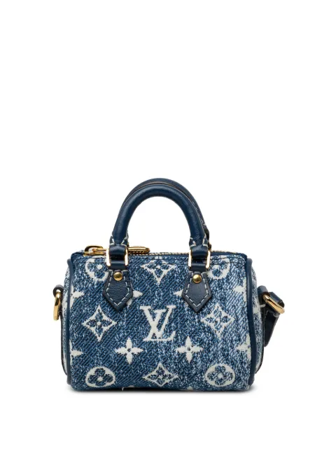 Louis Vuitton Pre-Owned porte-clés monogrammé Micro Speedy Bag Charm en denim jacquard monogrammé (2021)
