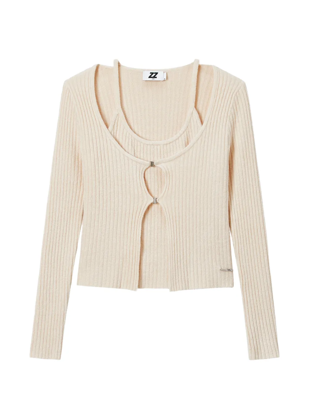 izzue ribbed-knit layered-effect sweater