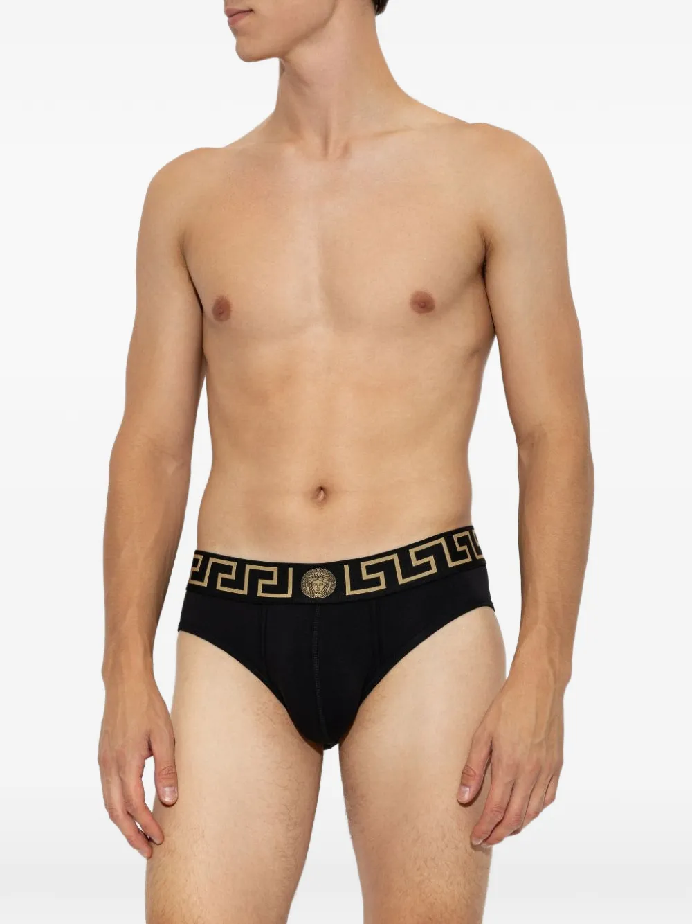 Versace Twee Greca Medusa slips Zwart