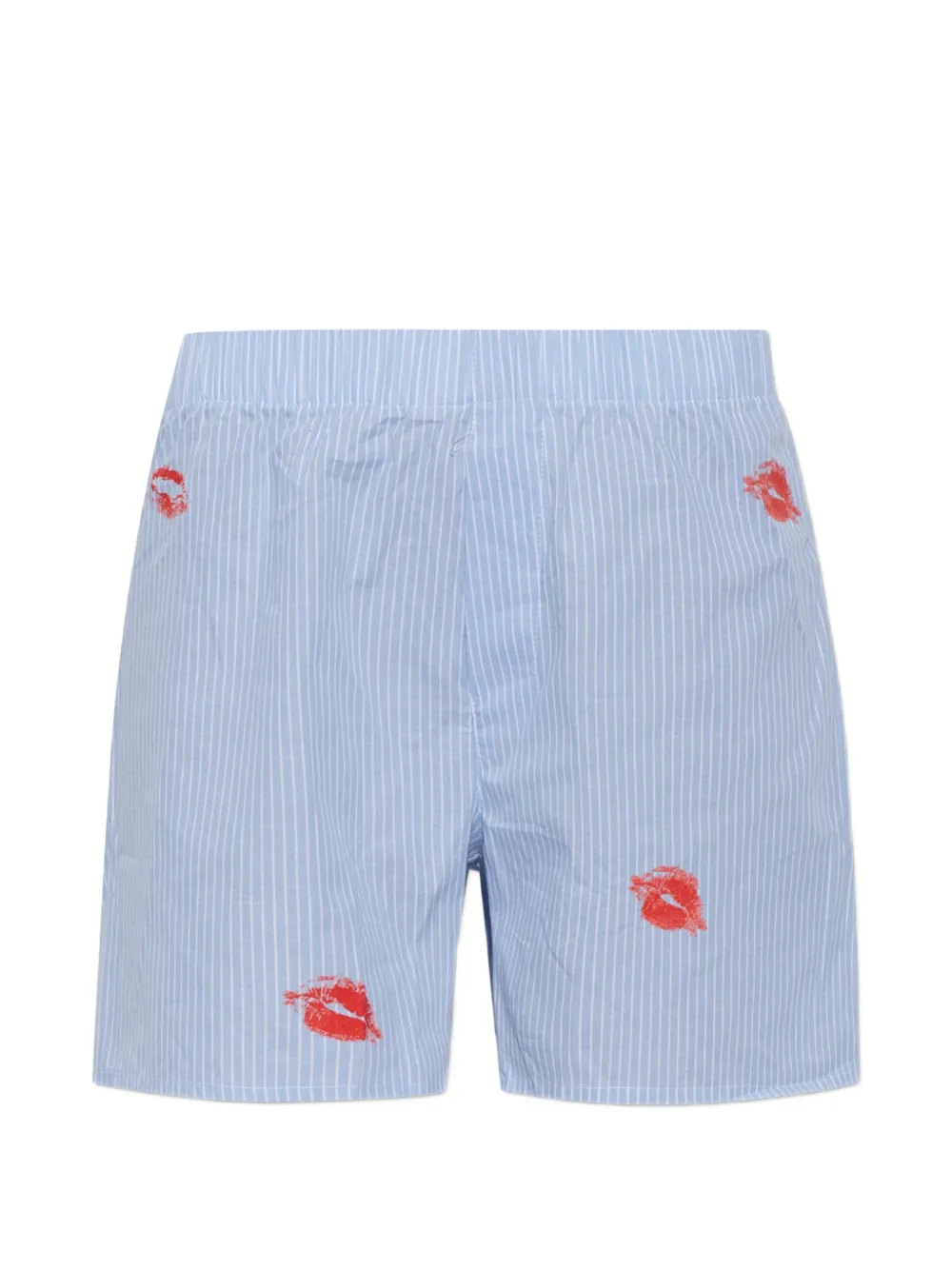 CARNE BOLLENTE Boxer con stampa a righe e motivo a bacio - Blu
