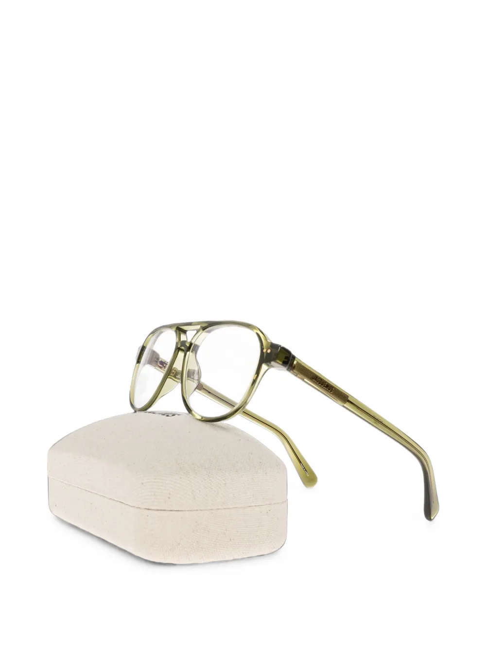 Jacquemus Bril met piloten montuur Groen