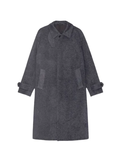 NN07 throat-latch single-breasted coat