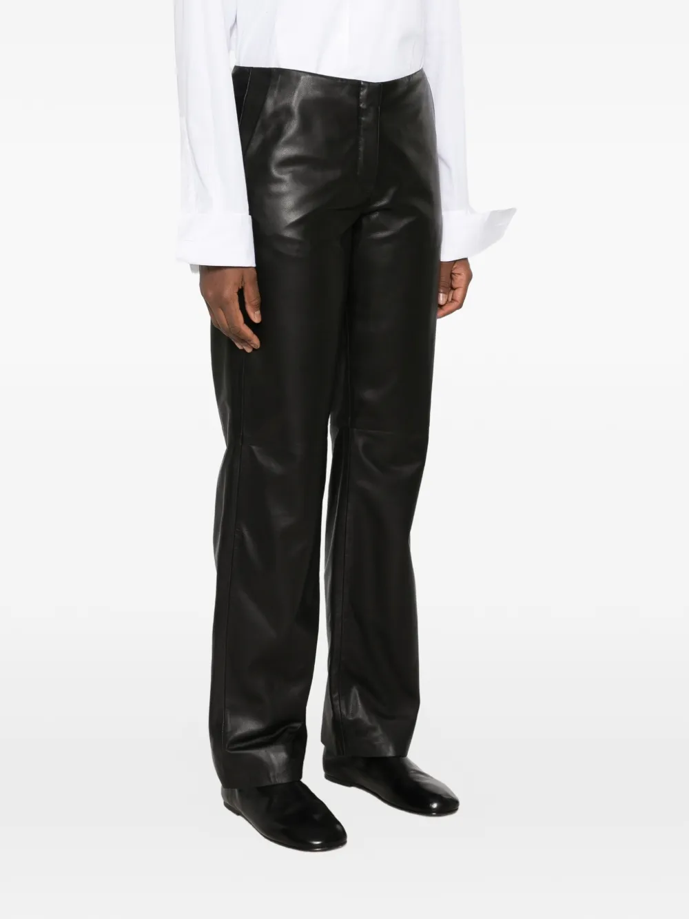 TOTEME Leren broek Zwart