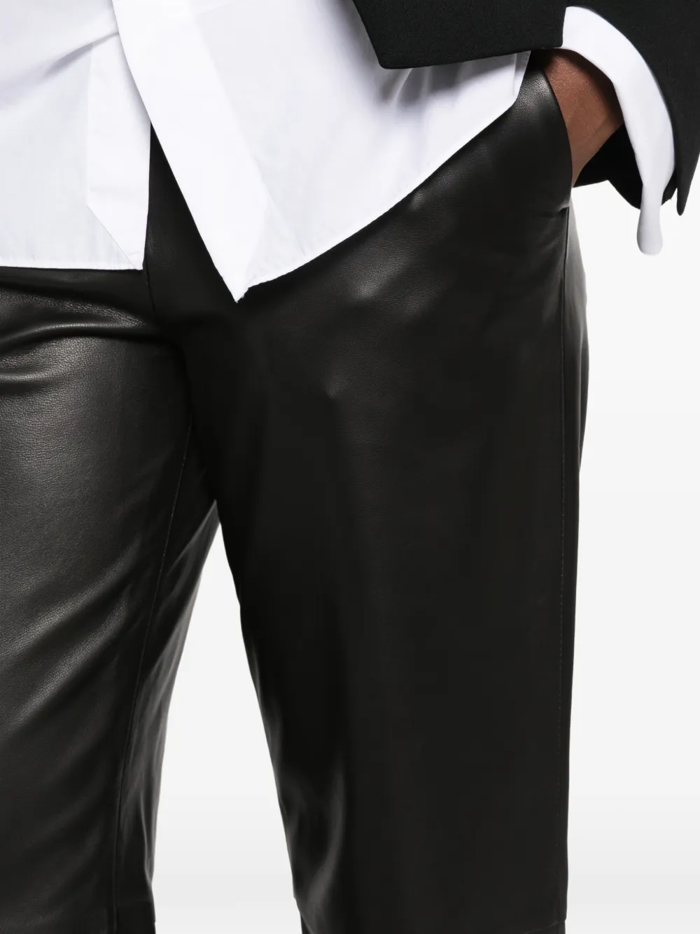 TOTEME Leren broek Zwart