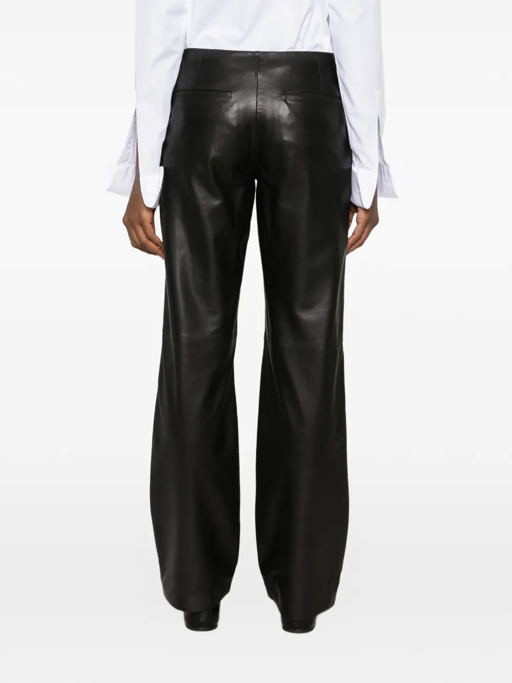 TOTEME Leren broek Zwart