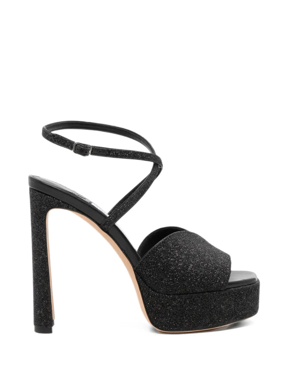 Jimmy Choo glittered platform sandals - Black