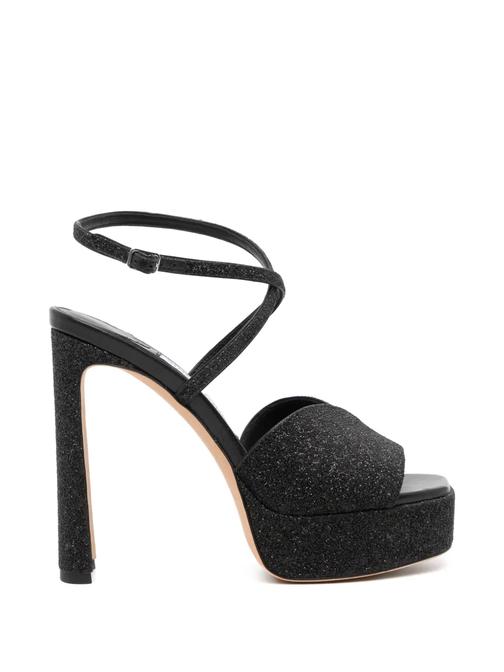 Jimmy Choo glittered platform sandals - Black