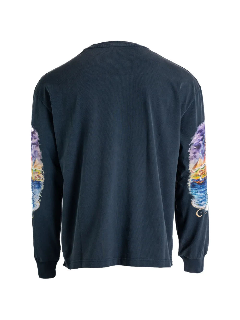 Casablanca Eveil Ancestral T-shirt met lange mouwen en grafische print Blauw