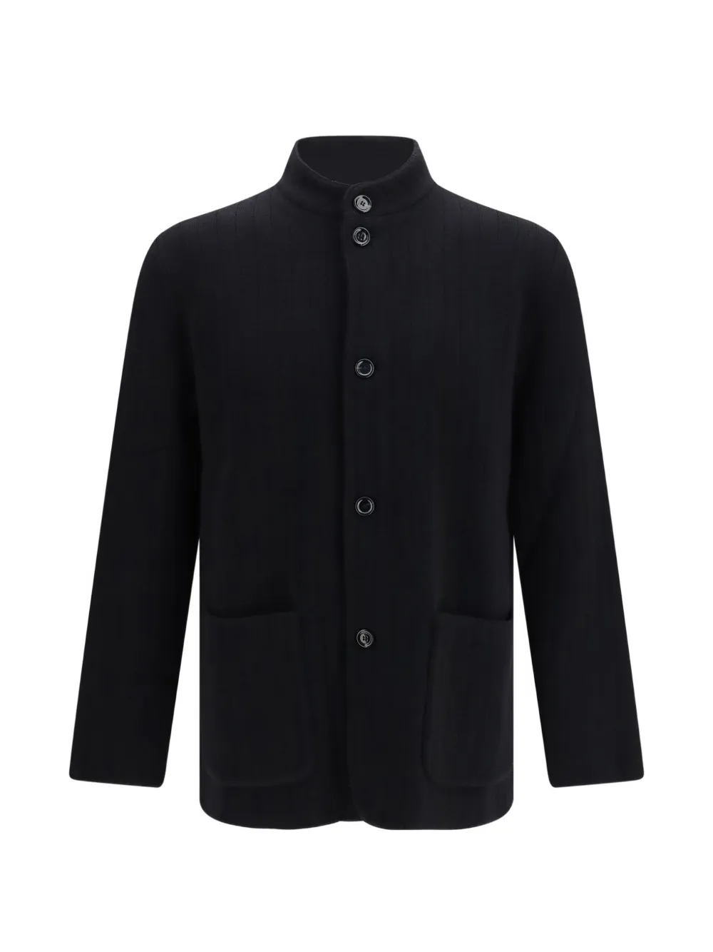 Lardini ribbed-knit stand-collar jacket