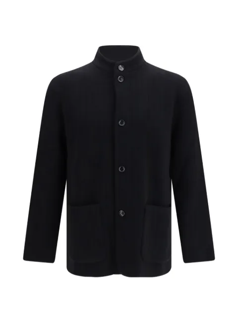 Lardini ribbed-knit stand-collar jacket