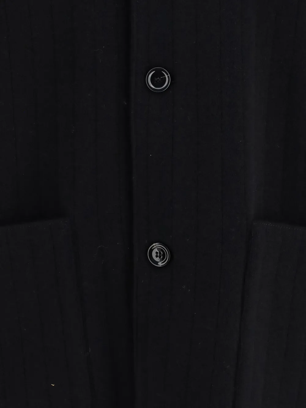 Lardini ribbed-knit stand-collar jacket Zwart