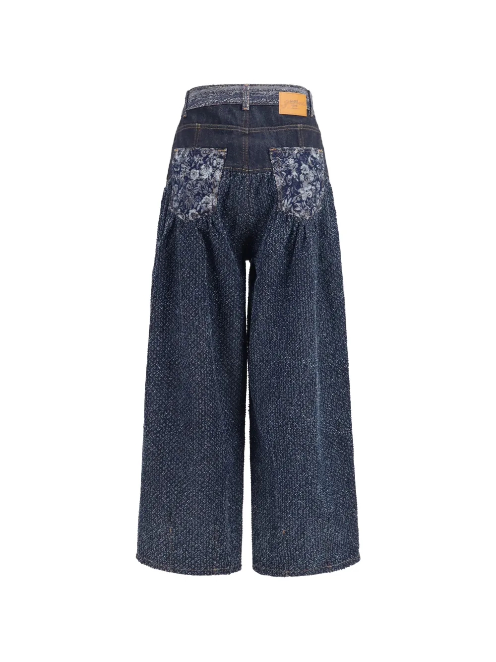 GANNI Ruimvallende jeans met bloemen-patroon Blauw