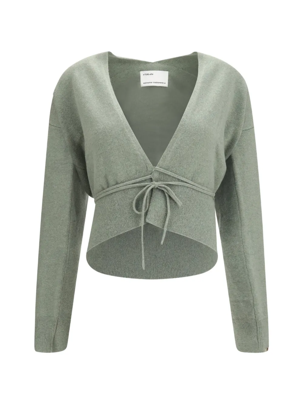 extreme cashmere Ella cropped wrap cardigan - Verde