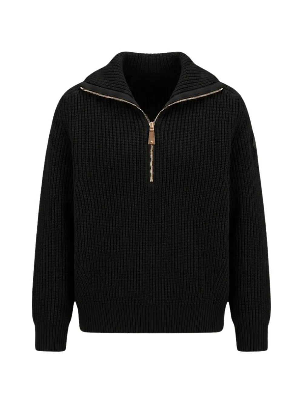 Moncler Ribgebreide trui met kwart rits Zwart