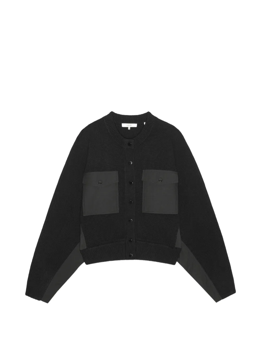 FRAME panelled flap-pocket cashmere cardigan Zwart
