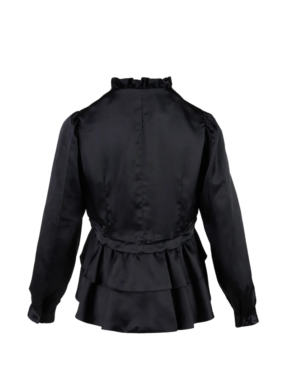 Noir Kei Ninomiya ruffled tiered blouse Zwart