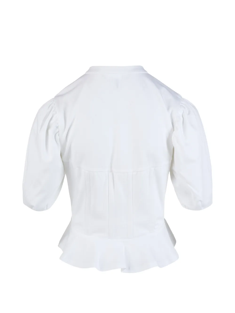 Noir Kei Ninomiya peplum puff-sleeve blouse Wit