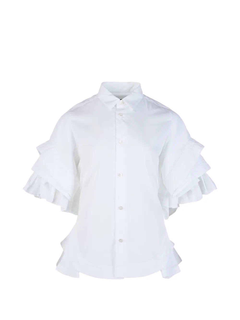 Noir Kei Ninomiya ruffled tiered-sleeve shirt - Weiß