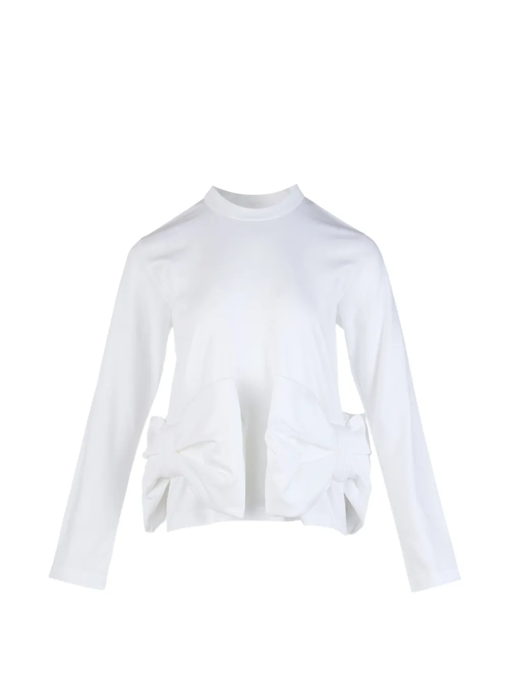 Noir Kei Ninomiya bow-detail long-sleeve blouse - Weiß