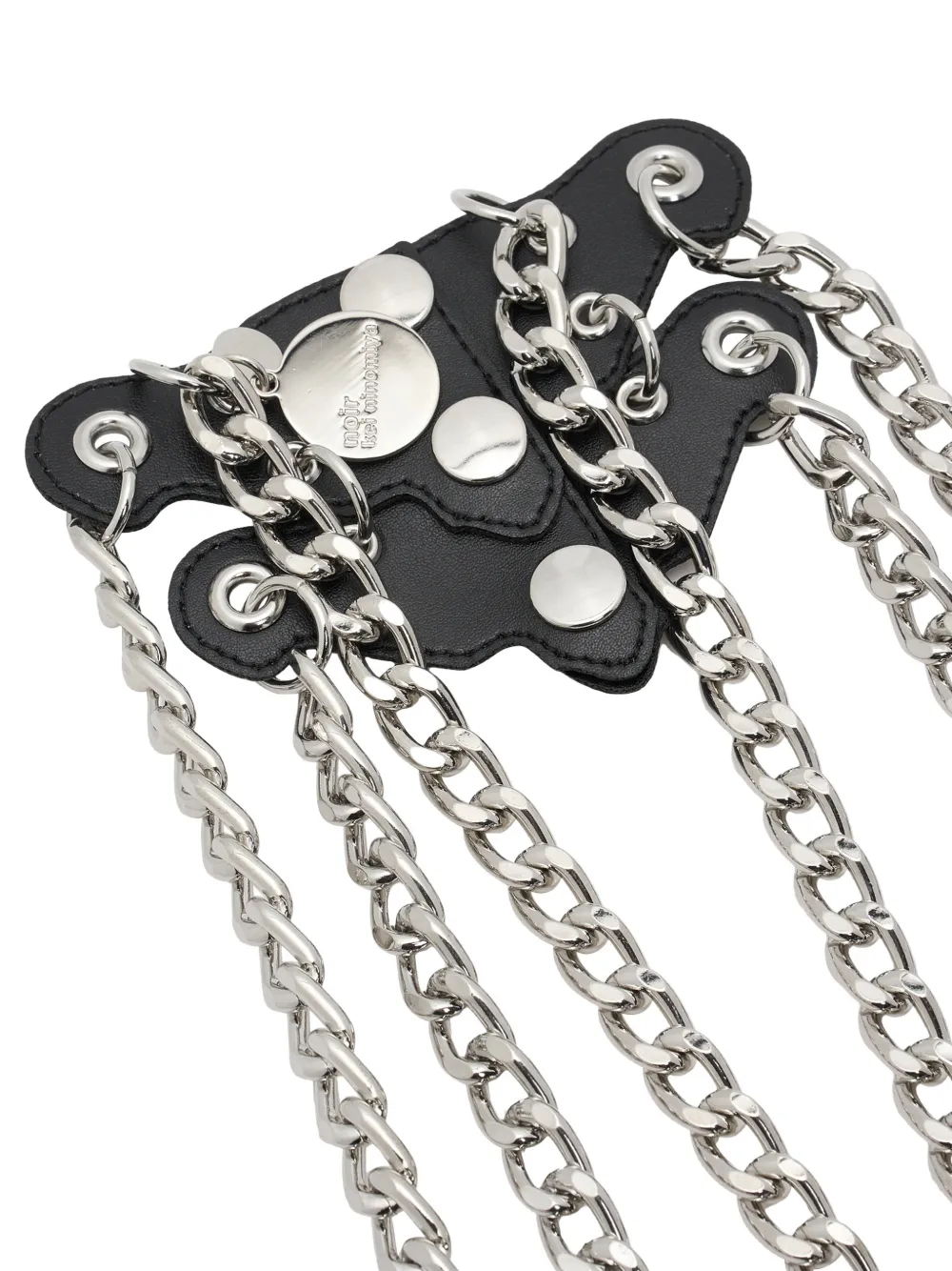 Noir Kei Ninomiya chain-embellished bow top Zwart
