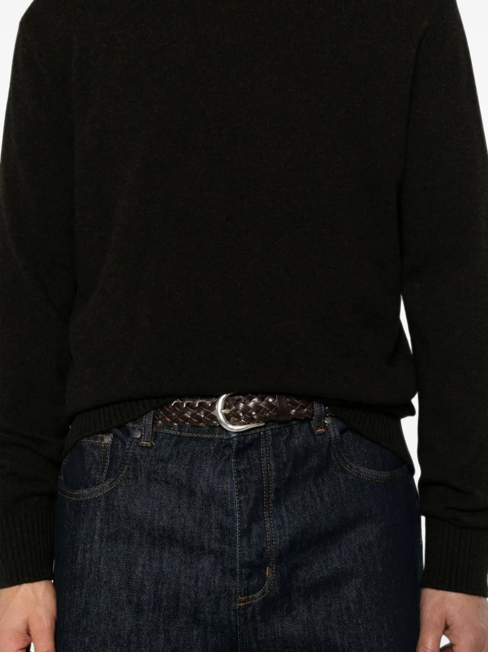 Zegna crew-neck ribbed-trim sweater Zwart