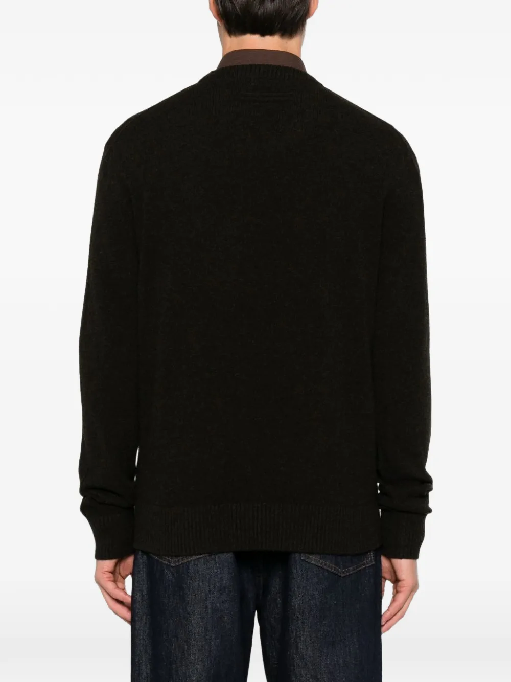 Zegna crew-neck ribbed-trim sweater Zwart