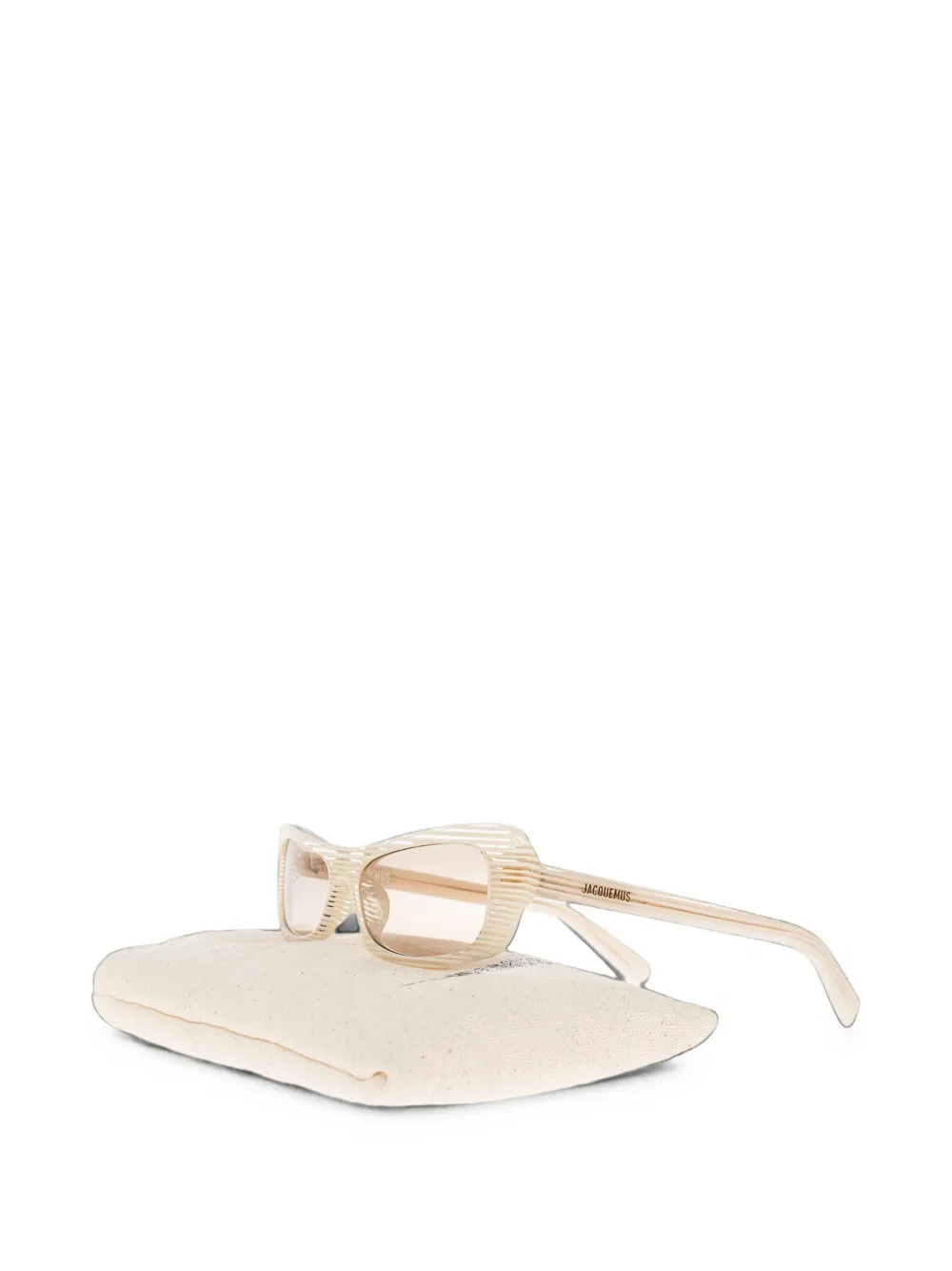 Jacquemus Zonnebril met rechthoekig montuur Beige